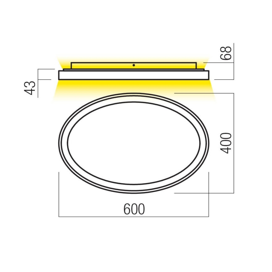 Redo 01-3807 - LED stropna svjetiljka NOBU s mogućnošću prigušivanja LED/60W/230V 3000/4000K CRI 90 zlatna