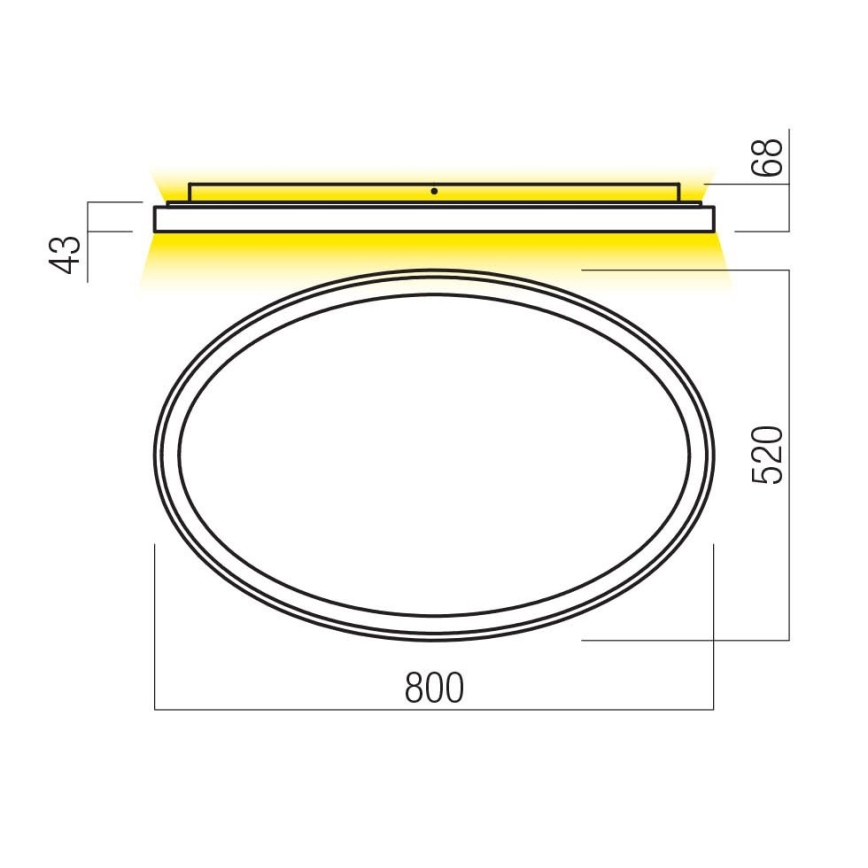Redo 01-3810 - LED prigušivo stropno svjetlo NOBU LED/80W/230V 3000/4000K CRI 90 zlatna