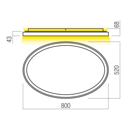 Redo 01-3811 - LED prigušivo stropno svjetlo NOBU LED/80W/230V 3000/4000K CRI 90 crno