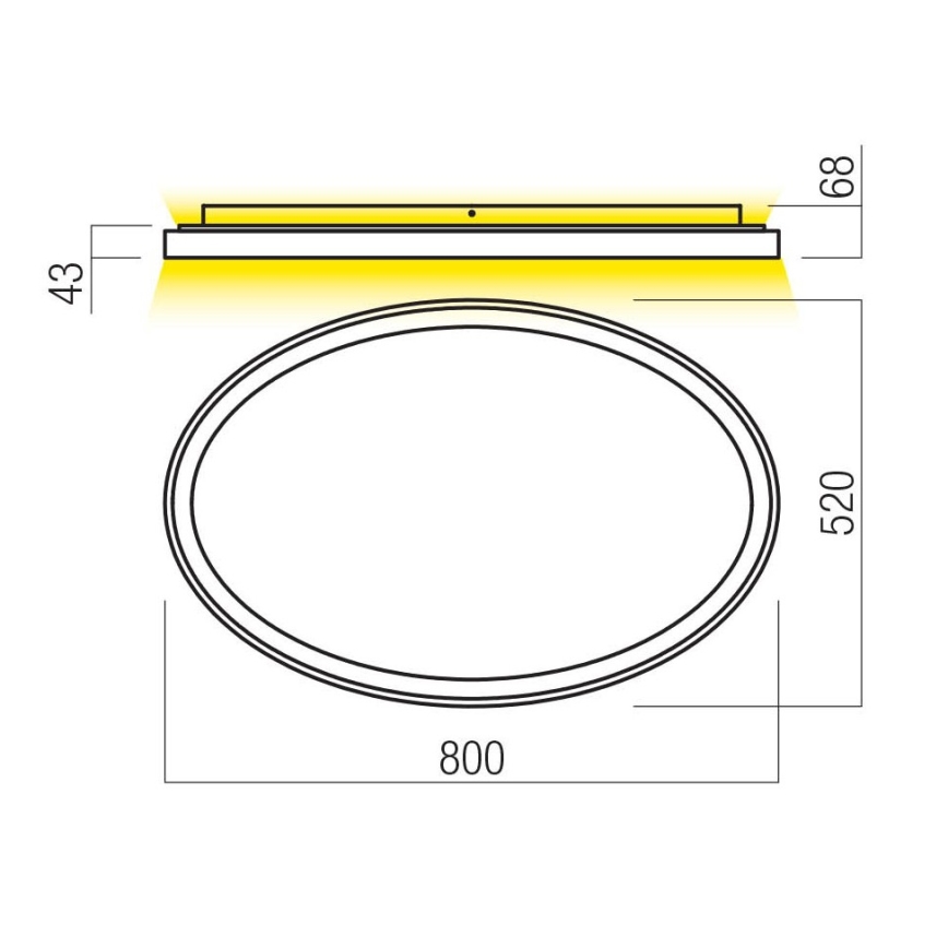 Redo 01-3811 - LED prigušivo stropno svjetlo NOBU LED/80W/230V 3000/4000K CRI 90 crno