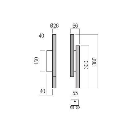 Redo 01-3852 - LED zidna svjetiljka NIKOS 4xLED/4W/230V CRI 90 crna