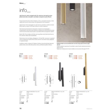 Redo 01-3856 - LED luster na sajli NIKOS LED/8W/230V 3000K CRI 90 Ø 6 cm bijela