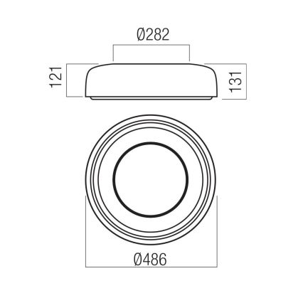 Redo 01-3940 - LED stropna svjetiljka DIP LED/30W/230V 2700/3000/4000/5000/6500K CRI 90 Ø 48,6 cm bijela