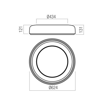 Redo 01-3941 - LED stropno svjetlo DIP LED/40W/230V 2700/3000/4000/5000/6500K CRI 90 Ø 62,4 cm bijela