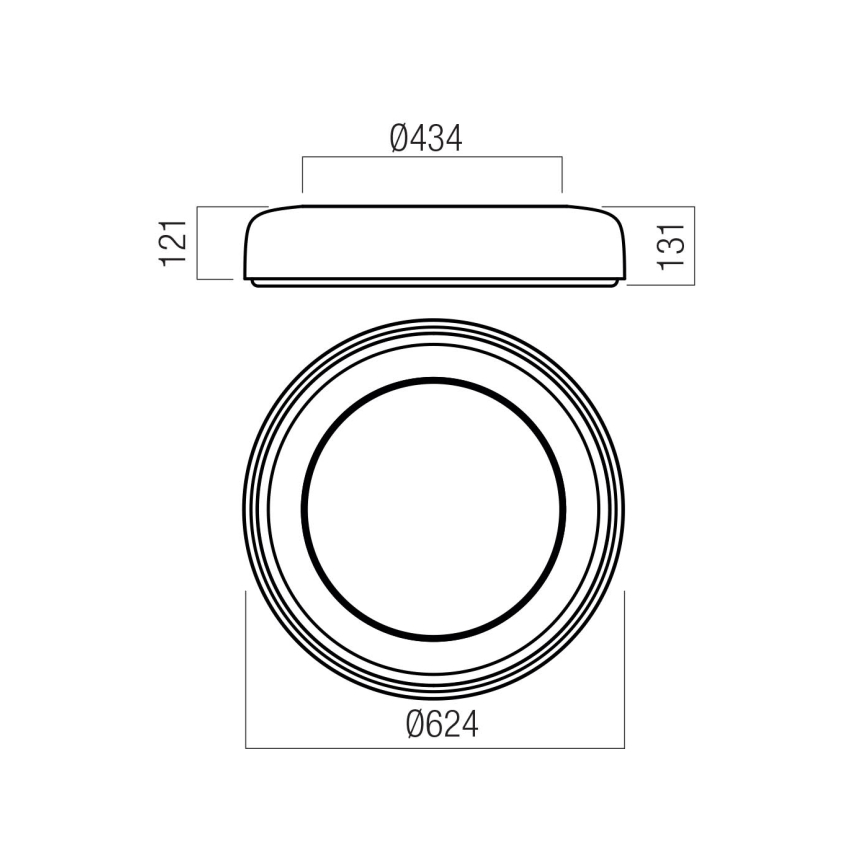 Redo 01-3941 - LED stropno svjetlo DIP LED/40W/230V 2700/3000/4000/5000/6500K CRI 90 Ø 62,4 cm bijela