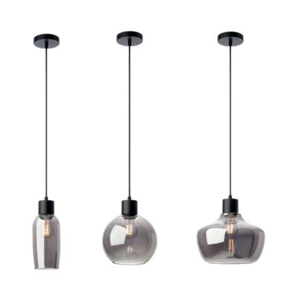 Redo 01-4044 - Luster na sajli ATLANTIS 1xE27/42W/230V pr. 11 cm crna