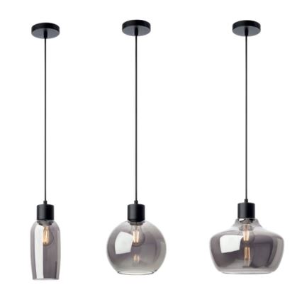 Redo 01-4045 - Luster na sajli ATLANTIS 1xE27/42W/230V pr. 20 cm crna