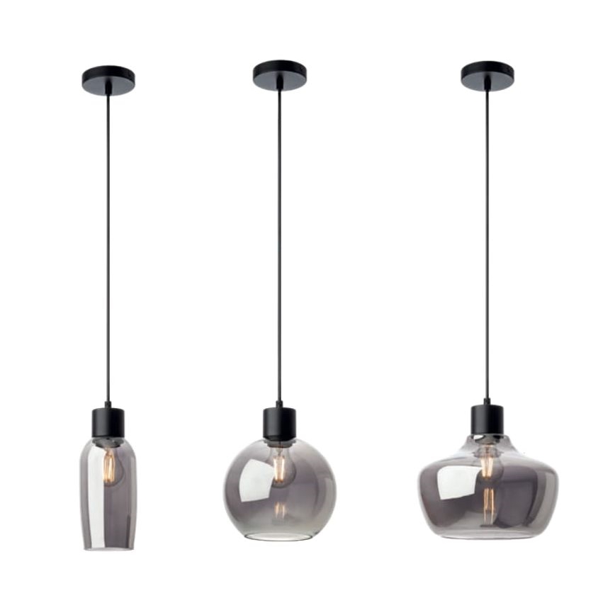 Redo 01-4045 - Luster na sajli ATLANTIS 1xE27/42W/230V pr. 20 cm crna