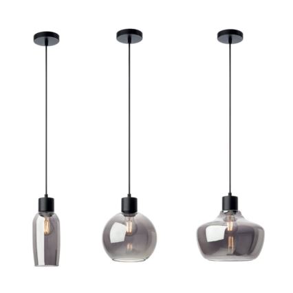 Redo 01-4046 - Luster na sajli ATLANTIS 1xE27/42W/230V pr. 26 cm crna