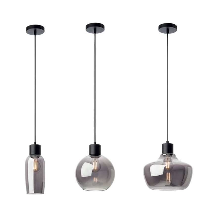 Redo 01-4046 - Luster na sajli ATLANTIS 1xE27/42W/230V pr. 26 cm crna