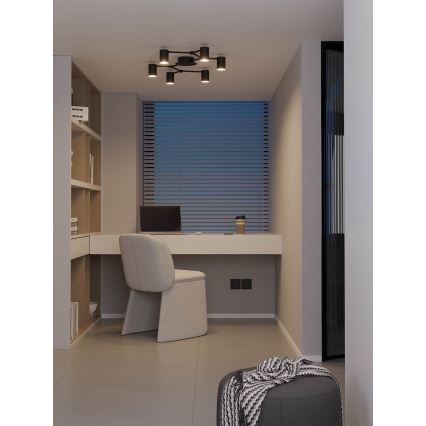 Redo 01-4048 - Reflektorska svjetiljka WEBB 6xGU10/10W/230V crna