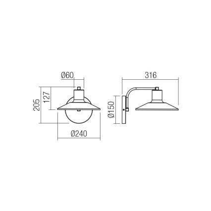 Redo 01-4053 - Zidna lampa FRESNO 1xE27/42W/230V