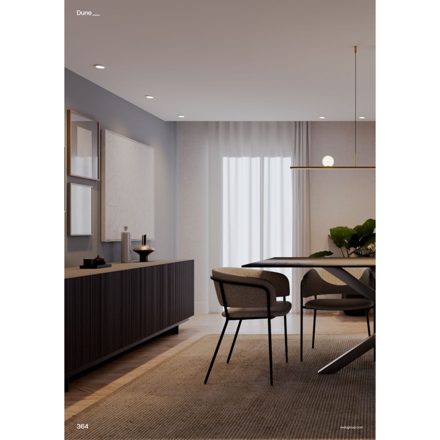 Redo 01-4301 - LED luster s mogućnošću prigušivanja na sajli DUNE LED/48W/230V 3000K CRI 90 bijela/zlatna