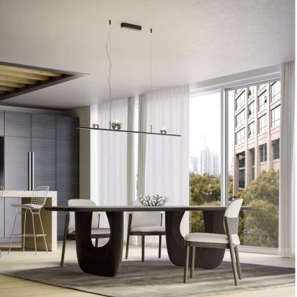 Redo 01-4302 - LED luster na sajli DUNE s mogućnošću prigušivanja LED/48W/230V 3000K CRI 90 crna/dimljena