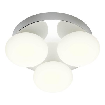 Redo 01-4306 - LED stropno svjetlo za kupaonicu OVUM 3xLED/5W/230V 3000/4000K CRI 90 promjer 24 cm IP44 bijela/sjajni krom