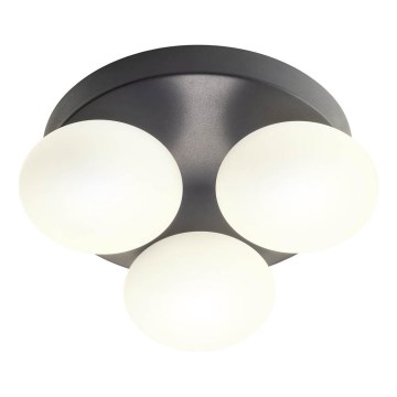 Redo 01-4308 - Kupaonsko LED stropno svjetlo OVUM 3xLED/5W/230V 3000/4000K CRI 90 Ø 24 cm IP44 bijela/crna