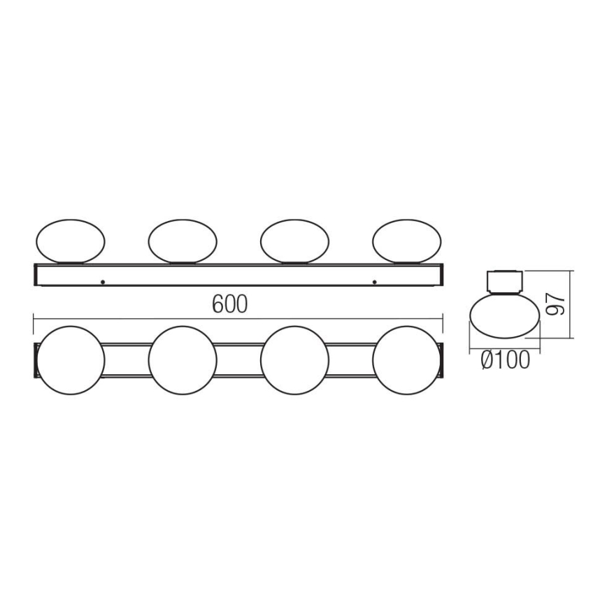 Redo 01-4309 - LED stropna svjetiljka za kupaonicu OVUM 4xLED/5W/230V 3000/4000K CRI 90 IP44 bijela/sjajni krom