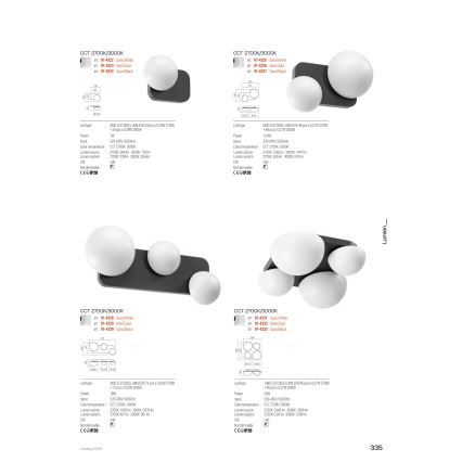 Redo 01-4329 - LED zidna svjetiljka LUMIEN 3xLED/18W/230V 2700/3000K CRI 90 bijela/zlatna