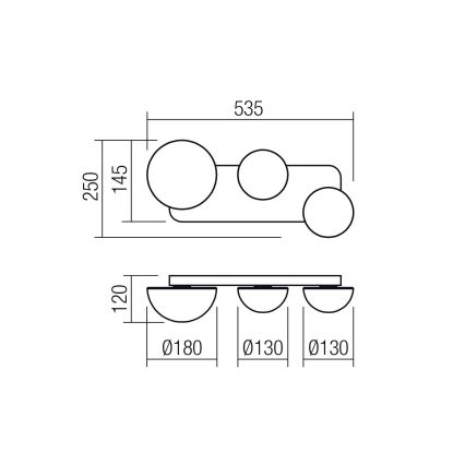 Redo 01-4329 - LED zidna svjetiljka LUMIEN 3xLED/18W/230V 2700/3000K CRI 90 bijela/zlatna