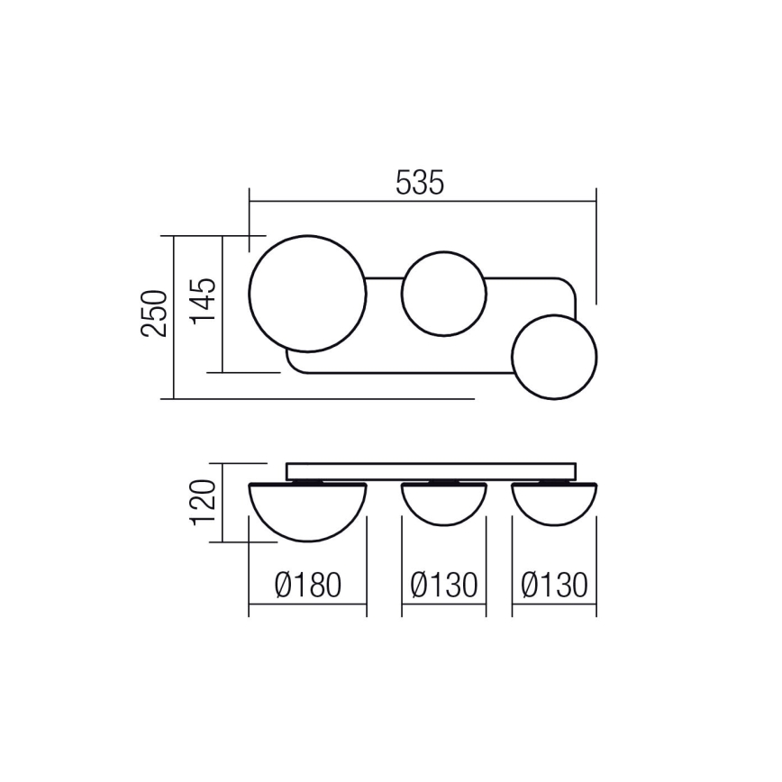 Redo 01-4329 - LED zidna svjetiljka LUMIEN 3xLED/18W/230V 2700/3000K CRI 90 bijela/zlatna