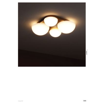 Redo 01-4333 - LED stropna svjetiljka LUMIEN 4xLED/26W/230V 2700/3000K CRI 90 bijela/crna