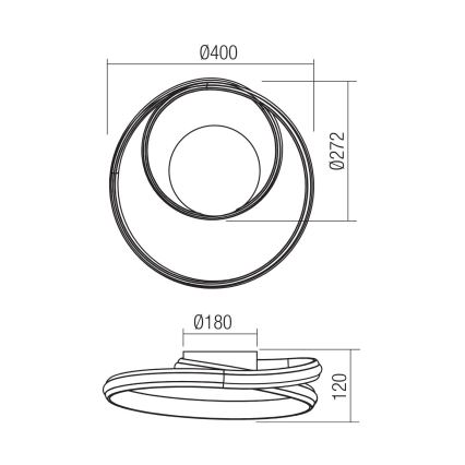 Redo 01-4354 - LED zidna svjetiljka TORSION, prigušiva, 30W/230V, 2700/3000/4000K, CRI 90, bijela