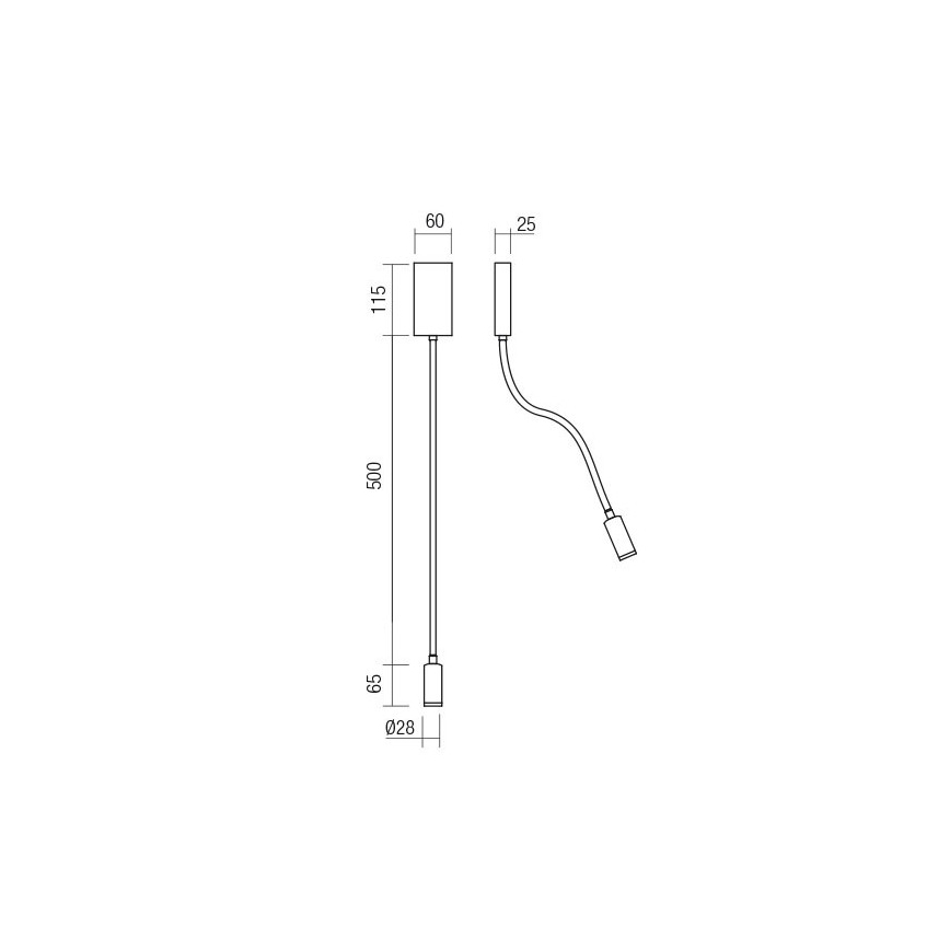 Redo 01-4475 - Fleksibilna LED lampica WALLIE LED/3W/230V USB CRI 90 brončana