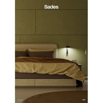 Redo 01-4643 - LED zidna svjetiljka SADES LED/6W/230V CRI 90 USB crna