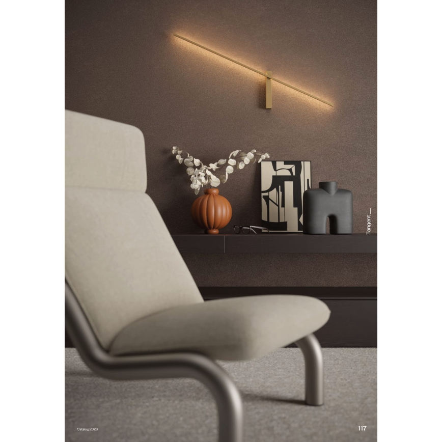 Redo 01-4672 - LED zidna svjetiljka TANGENT LED/6W/230V 2700/2850/3000K CRI 90 zlatna