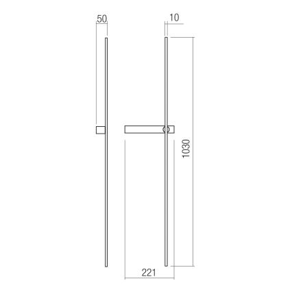 Redo 01-4675 - LED zidna svjetiljka TANGENT LED/9W/230V 2700/2850/3000K CRI 90 crna