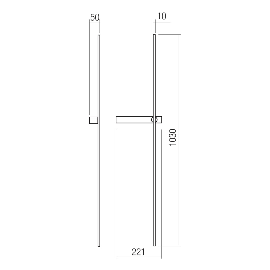 Redo 01-4675 - LED zidna svjetiljka TANGENT LED/9W/230V 2700/2850/3000K CRI 90 crna