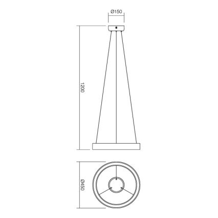 Redo 01-671 - LED Luster na sajli LOOP LED/38W/230V pr. 45 cm bijela