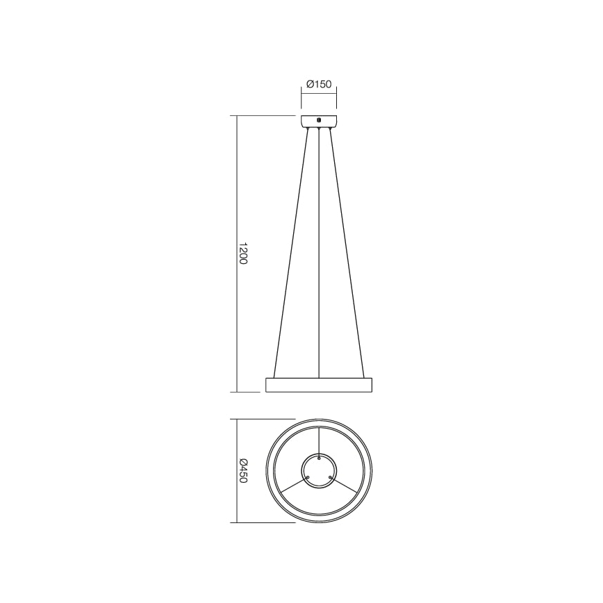Redo 01-671 - LED Luster na sajli LOOP LED/38W/230V pr. 45 cm bijela