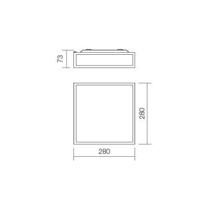 Redo 01-705 - Stropna svjetiljka za kupaonicu EGO 2xE27/60W/230V 28x28 cm IP44