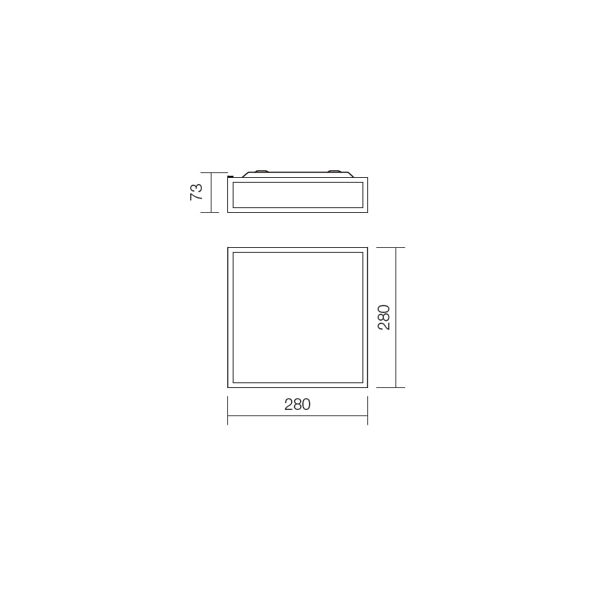 Redo 01-705 - Stropna svjetiljka za kupaonicu EGO 2xE27/60W/230V 28x28 cm IP44