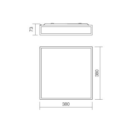 Redo 01-706 - Stropna svjetiljka za kupaonicu EGO 4xE27/60W/230V 38x38 cm IP44