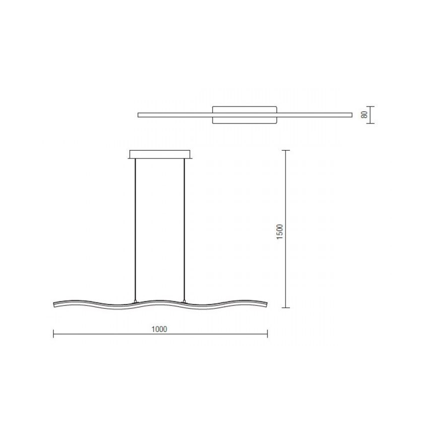 Redo 01-893 - LED luster na sajli PULSE LED/23,1W/230V matirani krom