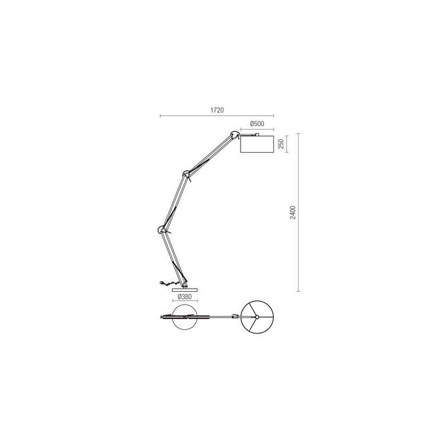 Redo 02-385 - Podna lampa AZAR 1xE27/42W/230V bijela/krom