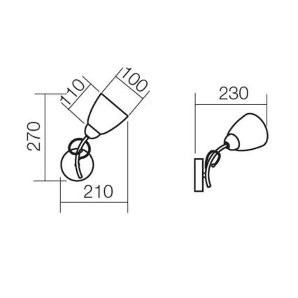 Redo 02-649 - Zidna lampa NOELLA 1xE14/28W/230V mesing