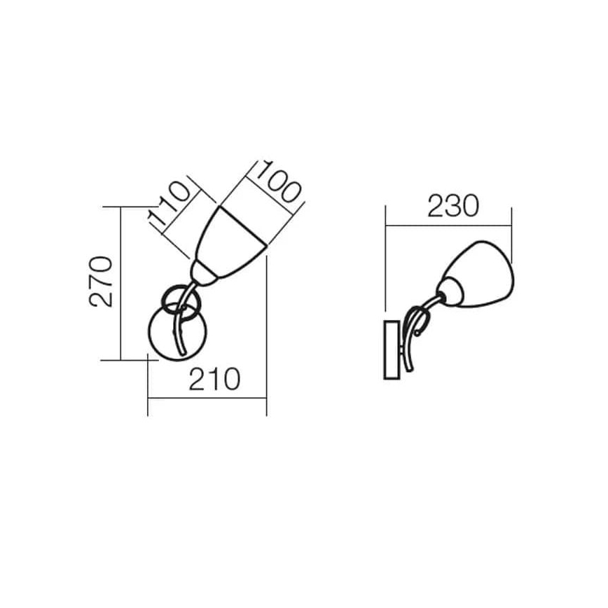 Redo 02-649 - Zidna lampa NOELLA 1xE14/28W/230V mesing
