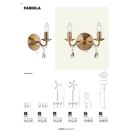 Redo 02-709 - Zidna svjetiljka FABIOLA 1xE14/28W/230V