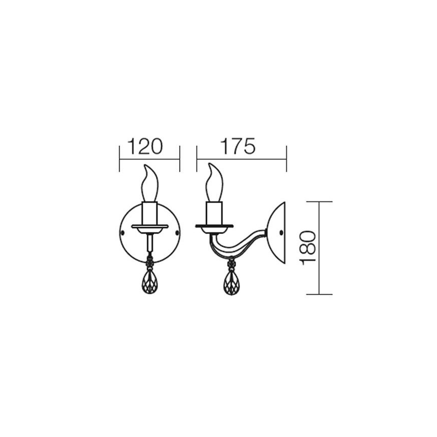 Redo 02-709 - Zidna svjetiljka FABIOLA 1xE14/28W/230V