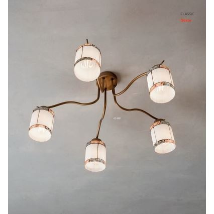Redo 02-888 - Nadgradni luster DEKOR 5xE27/42W/230V pr. 52,3 cm bronca