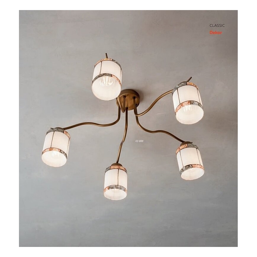 Redo 02-888 - Nadgradni luster DEKOR 5xE27/42W/230V pr. 52,3 cm bronca