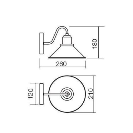 Redo 02-934 - Zidna svjetiljka VERNER 1xE27/42W/230V