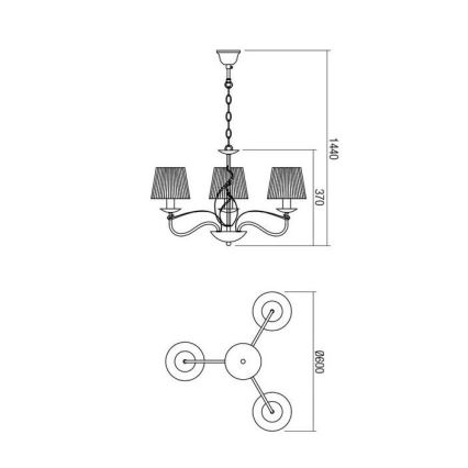 Redo 02-951 - Luster na lancu VIRTUU 3xE14/28W/230V