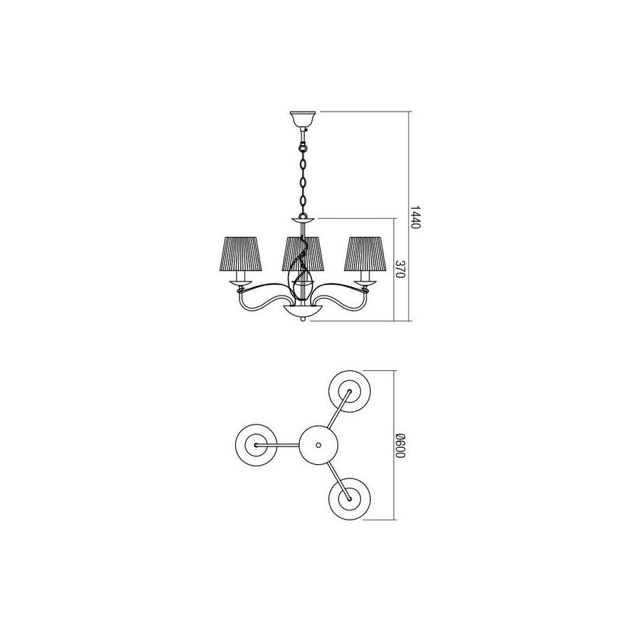 Redo 02-951 - Luster na lancu VIRTUU 3xE14/28W/230V