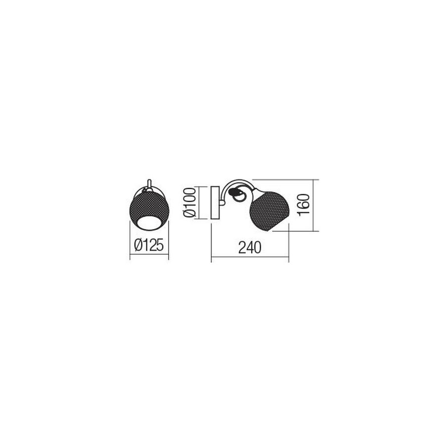 Redo 02-969 - Zidna lampa ASPERA 1xE14/28W/230V crna