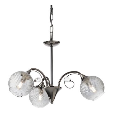 Redo 02-972 - Luster na lancu ASPERA 3xE14/28W/230V pr. 52 cm crna
