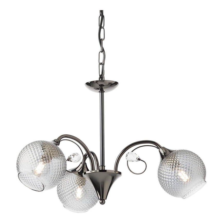 Redo 02-972 - Luster na lancu ASPERA 3xE14/28W/230V pr. 52 cm crna